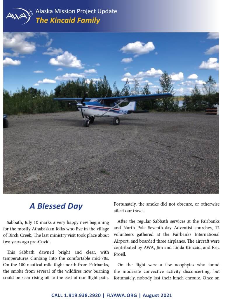 August 2021 Kincaid Family Alaska Mission Project Update